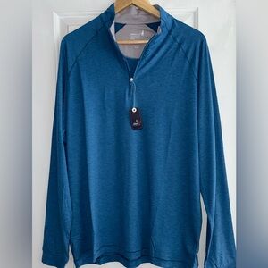johnnie-O NWT "Freeborne" Performance Quarter-Zip Pullover in "Barrels Blue"